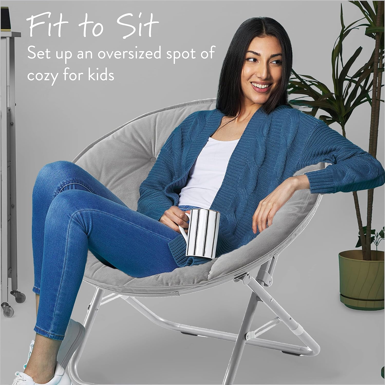 Heritage Kids Kids Micromink Saucer Chair, Available in Multiple Colors, Children