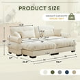 thumbnail image 5 of FFH Loveseat with Chaise, 93.7" Oversized U Shaped Cloud Sofa, Modular Sectional Sleeper Sofa with Bolstered Armrests (Velvet Beige, 2 Seater with 2 Ottomans), 5 of 11