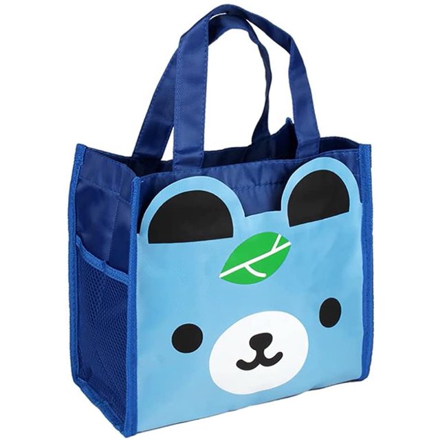 Cartoon Lunch Box Bag, Jingle Cat Lunch Bag, Strawberry Bunny Tote Backpack, Lunch Bag Kids, Cat Handbag, Portable Lunch Box for Office Work (Blue Bear)
