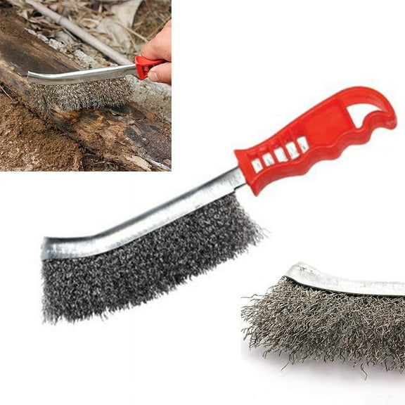 1 * Stainless Steel Wire Hand Brush DIY Metal Cleaner Scourer Rust Paint Curved