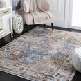 thumbnail image 2 of SAFAVIEH Jasmine Ellie Floral Area Rug, Blue/Gold, 5'3" x 5'3" Square, 2 of 8