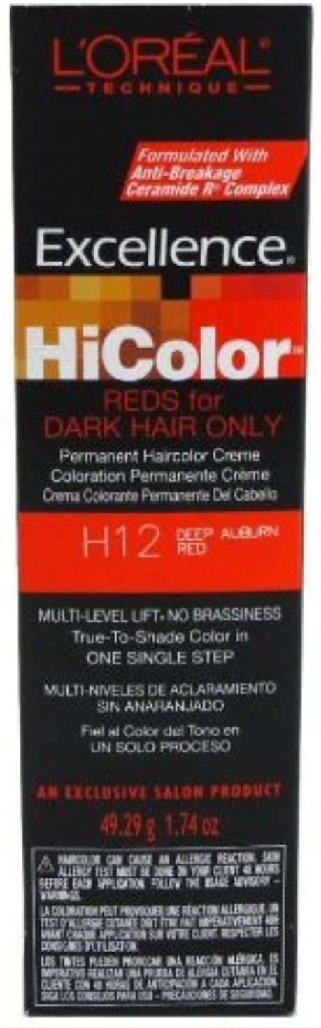 L'Oreal Excellence HiColor Deep Auburn Red, 1.74 oz (Pack of 4) - Walm...