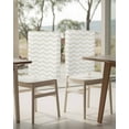 thumbnail image 4 of nqOlkjepod Cream Moire Chair Covers Set of 6, Decorative Chair Back Cover, Water Ripple Stripe Farmhouse Dining Room Chair Slipcovers Removable Chair Protectors Covers for Party Banquet, 4 of 7
