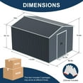 thumbnail image 3 of JULY'S SONG 8x10FT Outdoor Storage Shed, Metal Shed with Sliding Door for Backyard, Patio, Heavy-Duty Steel Storage Sheds with Lockable Door for Outside, Black, 3 of 10