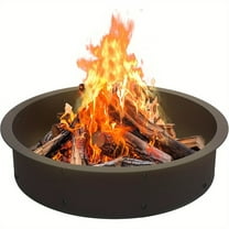 42" Heavy-Duty Steel Fire Pit Ring - 37" Interior DIY Wood Burning Fire Pit for Garden, Patio, Camping - Durable Outdoor Fire Pit with Sturdy Base, Even Heat & Easy Assembly
