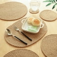 thumbnail image 1 of Cheers US Woven Placemats for Dining Table - Natural Wicker Placemats, Adorable Thick Rustic Round Kitchen Placemats- All Natural Wicker Tablemats Hand-Braided, 1 of 7