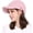 Pink, variant on Oversized Wool Blend Visor Beanie Warm Classic Cable Knit Hat with Sun-Blocking Brim for Large Heads