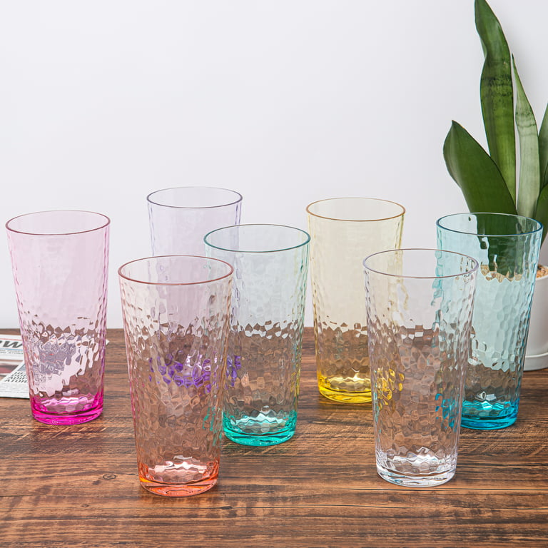 Set Of 8 Drinking Glasses Tumblers Highball Lowball Acrylic