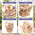 Solar System Assembly Model Kit 3D Wooden Orrery Music Box Puzzle Kit for Adults, DIY Solar System ...