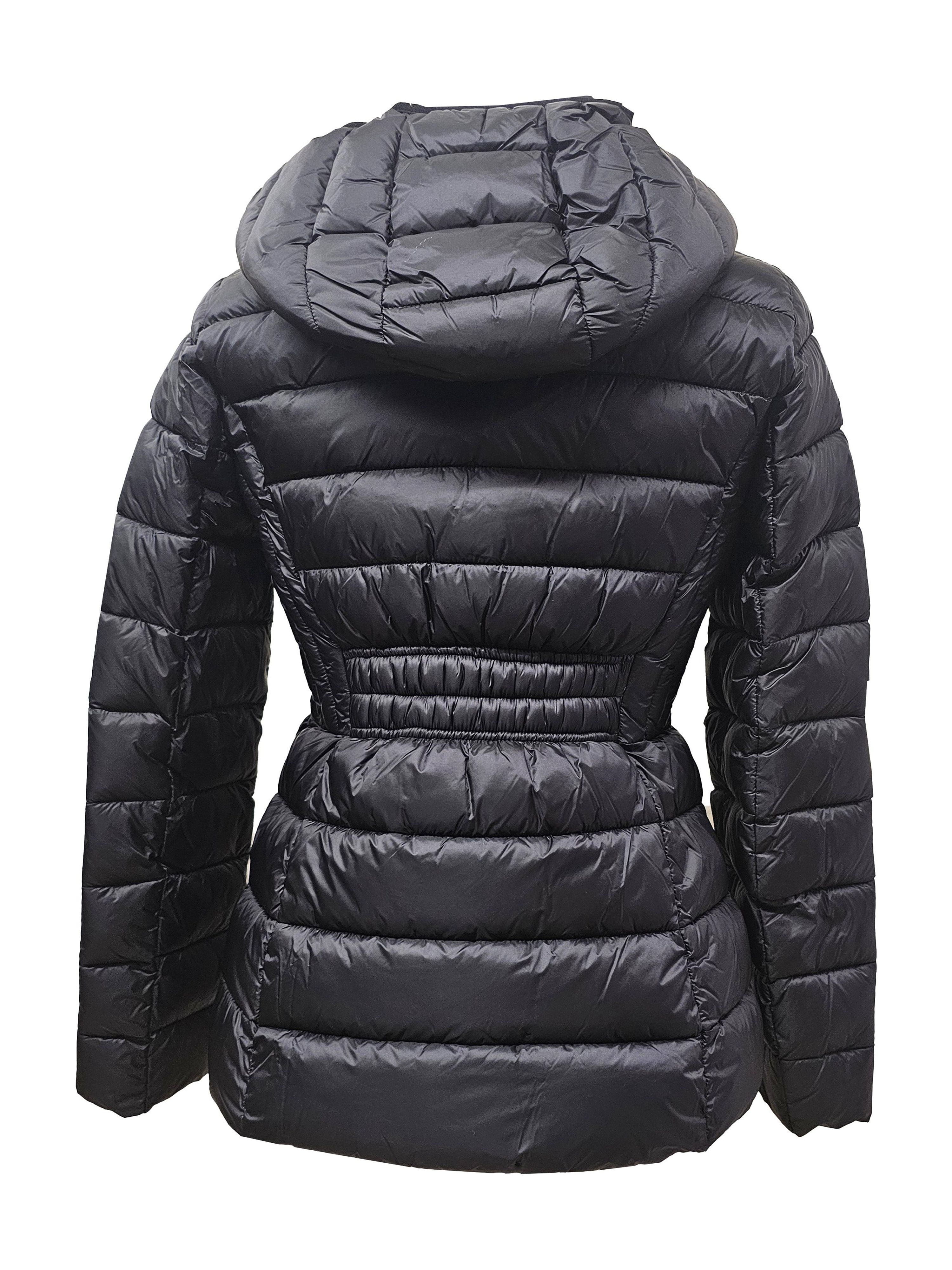 Women's Black Hooded Packable Coat Jacket (US, Alpha, X-Large, Regular, Regular, Black) - image 2