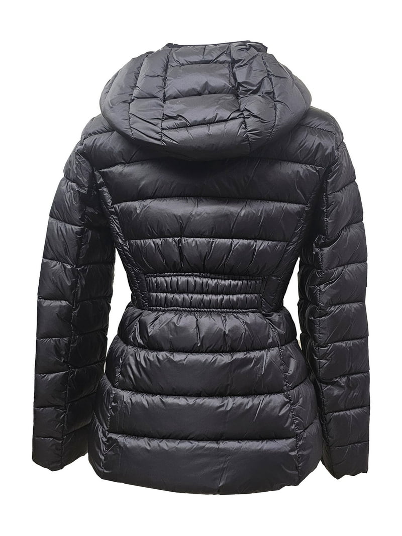 レディースウェア MK Michael Michael Kors Women's Black Hooded Packable Coat Jacket (US