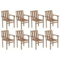 thumbnail image 1 of vidaXL Stackable Garden Chairs 8 pcs Solid Teak Wood, 1 of 5
