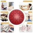 thumbnail image 4 of Tambor de lengüeta de acero Instrumento de percusión de 6 pulgadas | Estilo Handpan | Sonido portátil y versátil | Incluye baquetas, bolsa, partituras, protectores de dedos | Para entusiastas y, 4 of 5