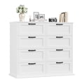 thumbnail image 1 of Homfa Commode Horizontale à 8 Tiroirs, Armoire de Rangement en Bois Blanc, Commode Double pour Chambre et Salon, 1 of 7