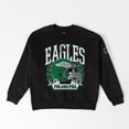thumbnail image 6 of Women's Gameday Couture Black Philadelphia Eagles Oversized Victory Lane Black Label Premium Fleece Sweatshirt, 6 of 6