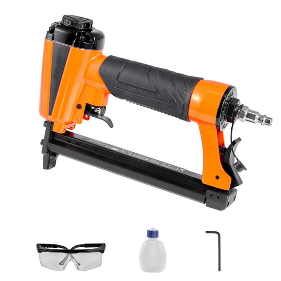 KFFKFF Pneumatic Staple Gun, 21-Gauge Upholstery Stapler for 80 Series 1/2-inch Crown Staples, Compatible with 1/4"-5/8" Length Staples, 70-110 PSI Air-Powered Tool for Woodworking, Upholstery, Craft