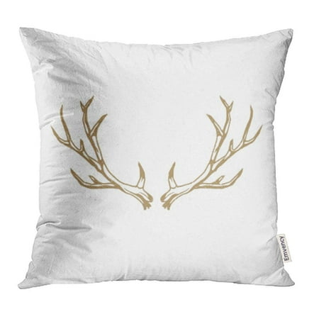 CMFUN Black Antler Deer Horns Emblem Vintage Design Elegant Animal Beast Big Cute Pillowcase Cushion Cover 20x20 inch