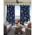 thumbnail image 2 of Tropical Plant Blackout Curtains for Bedroom Living Room, Summer Coconut Tree Sailboat Sunset Navy Blue 39 In Long Thermal Insulated Room Darkening Drapes Grommet Window Treatments, 27.5 x 39 In, 2 of 9