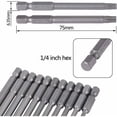 thumbnail image 3 of Juego de 11 puntas Torx de 75 mm, acero S2, magnéticas, hexagonales, T6, T7, T8, T9, T10, T15, T20, T25, T27, T30 y T40. Puntas Torx eléctricas para tornillos en forma de T., 3 of 5
