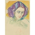thumbnail image 2 of Edvard Munch 18x24 Gold Ornate Framed and Double Matted Museum Art Print Titled - Female Head (1932-1942), 2 of 4