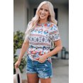 thumbnail image 2 of ABPHQTO Camiseta con cuello redondo y estampado azteca para mujer, 2 of 5