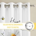 thumbnail image 6 of White Daisy Kitchen Curtains Window Panels, Spring Floral Elegant Farmhouse Botanical Bees Insulated Window Treatment Curtain, Grommet Curtains for Bedroom/Living Room/Bathroom, 2 Piece 52"Wx45"L, 6 of 8