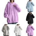 thumbnail image 3 of Dpytoraw Women's Pocket Hoodie, Long Sleeve Pullover for Everyday Casual Pink M, 3 of 6