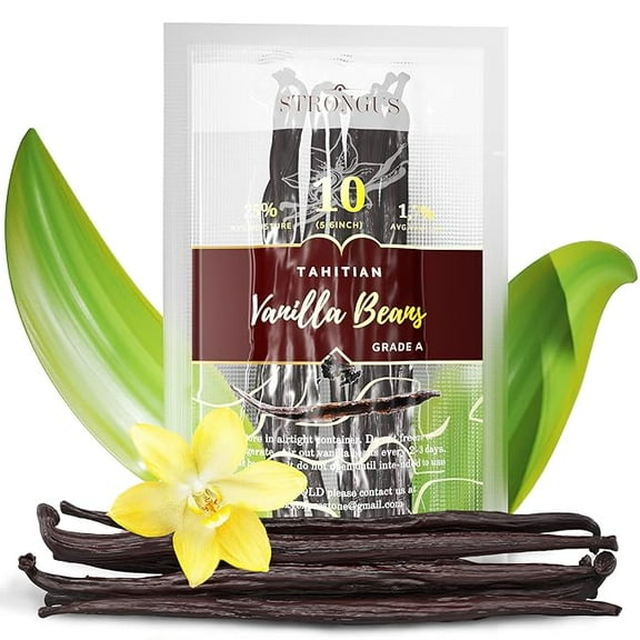 Tahitian Vanilla Pods - Grade A - Ideal for Baking, Homemade Extract, and Cooking