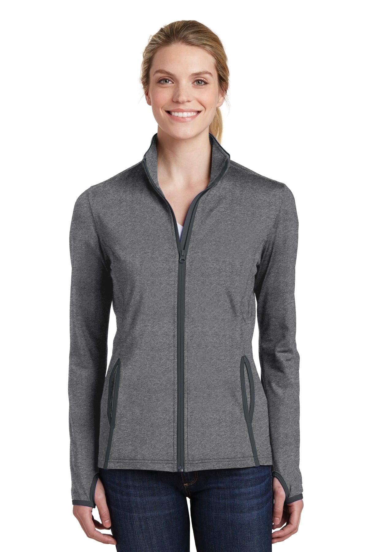 A&W Sport-Tek® Ladies Sport-Wick® Stretch Full-Zip Cadet Jacket