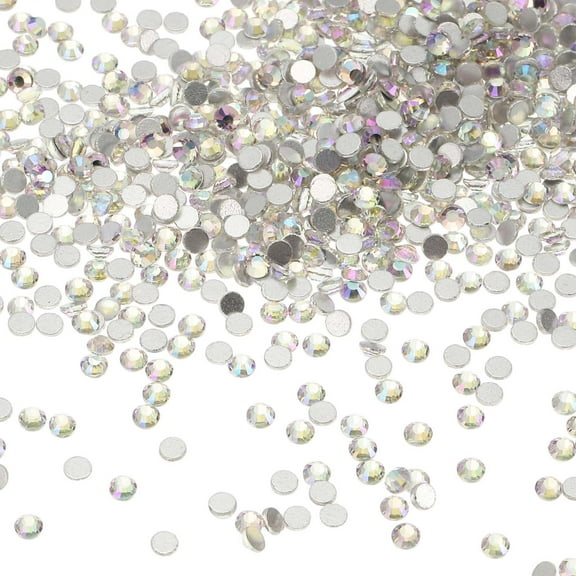Uxcell SS8 Round Flatback Rhinestones 2.3-2.5mm Crystal Glass Gems Diamonds for DIY Crafts Clothes Shoes Nail Art Decoration, Clear 2880Pcs