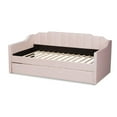 thumbnail image 4 of Bowery Hill Contemporary Velvet Twin Size Daybed with Trundle in Pink, 4 of 10