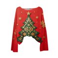 thumbnail image 6 of Uootdi Christmas Sweaters for Women Vintage Christmas Tree Xmas Print Long Sleeve Knit Sweaters Holiday Pullover Artful Cozy Sweaters Gift, 6 of 7
