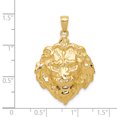 thumbnail image 2 of 14k Yellow Gold Lion Necklace Charm Pendant Animal Cat Big, 2 of 6