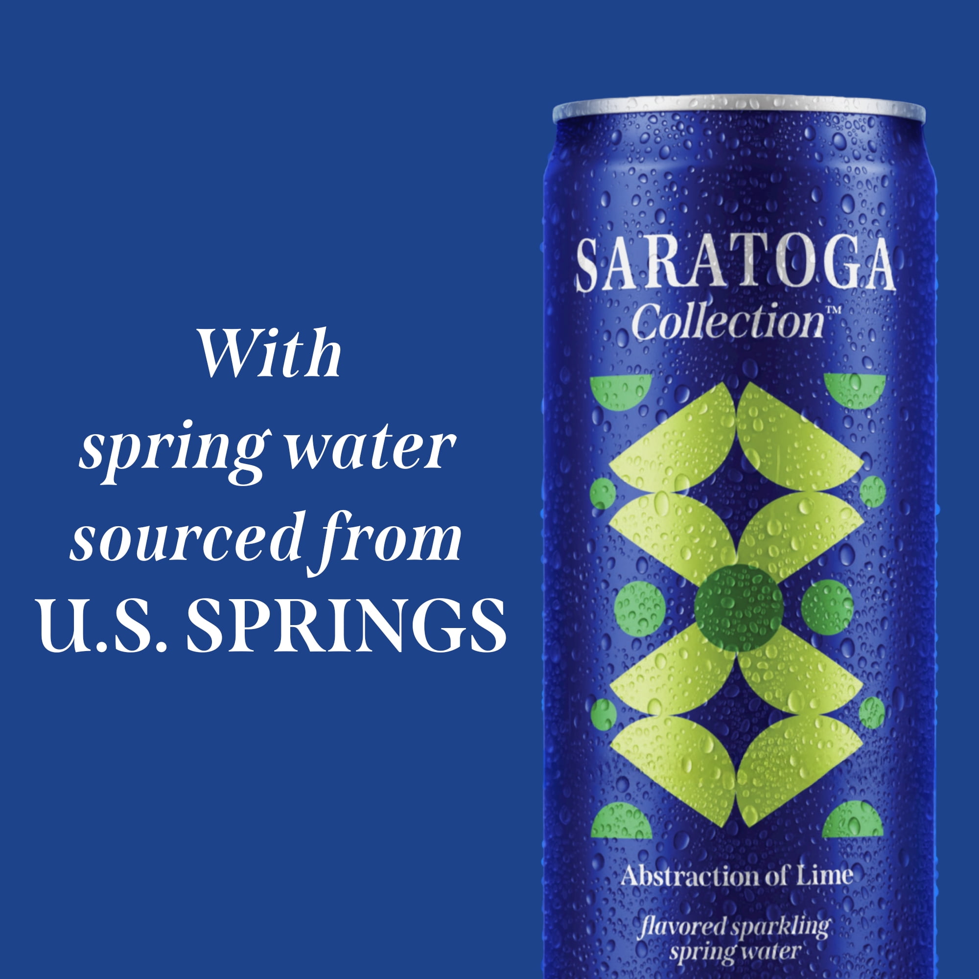 Saratoga Collection, Lime Flavored Sparkling Water, Abstraction of Lime, 12 fl oz, 6-pack Cans