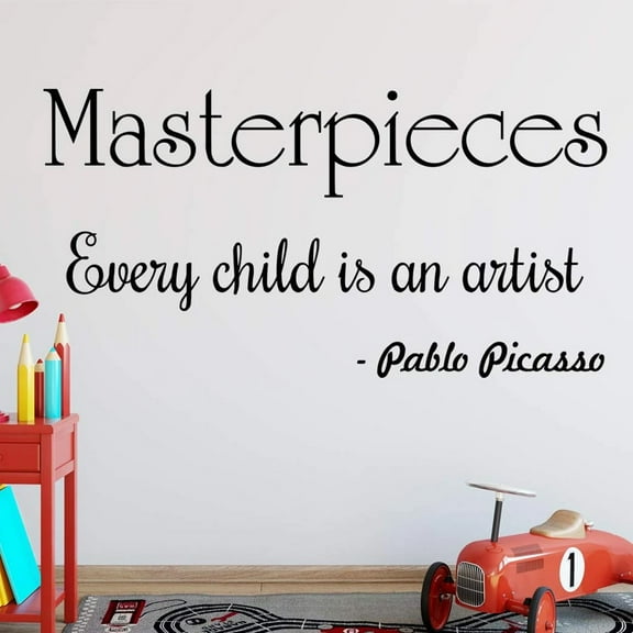 VWAQ Masterpieces Decal Every Child is an Artist Wall Decor Pablo Picasso Quotes Wall Art