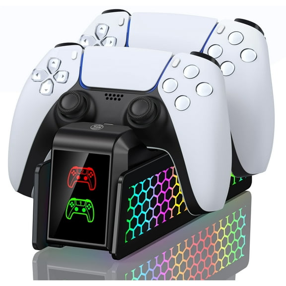 PS5 Controller Charger,Dual Controller Charging Dock for PS5 Controller with LED Light,PS5 Accessories with Fast PS5 Charging Station