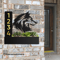 thumbnail image 2 of Glowneon Custom Wolf Succulents Planter House Number Address Sign, 2 of 2