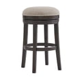thumbnail image 3 of Alaterre Furniture Clara Dark Brown Wood Swivel Bar Height Stool - Set of 2, 3 of 7