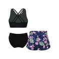 thumbnail image 2 of renvena Kids Girls Tankini Swimsuits Floral Lace 3 Piece Swimwear Cross Sport Beachwear 8-16 Flowers 10, 2 of 7