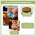 thumbnail image 5 of Lingshine 24.5 oz Decorative Glass Jars with Airtight Wooden Lids - Green Flower, Vintage Kitchen Food Storage Containers for Cookie Candy Spice Coffee Tea, Home Decor Candle Vase, 5 of 6