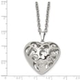 thumbnail image 5 of Stainless Steel Necklace with Pendants Chain Polished Filigree Puffed Heart 20in 20 inch, 5 of 5