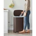 thumbnail image 6 of SONGMICS Kitchen Trash 13.2 Gallons (50L) Garbage Can Pedal Rubbish Bin with Plastic Inner Bucket Brown, 6 of 9