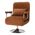 thumbnail image 1 of Sofá Silla,Sofá cama 2 en 1,silla,tumbona convertible,Sillón plegable para sofá con almohada giratoria 360,Sofá cama con respaldo ajustable de 5 posiciones,Chaise Lounge Cama Café, 1 of 9
