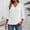 w93# White783, variant on Plus Size Shirts For Women Solid Color V-Neck Three Quarter Sleeve Summer Loose Fit Casual Blouse Ruffle Pleated Breathable Lightweight Chiffon Top Fashionable Comfy Dailywear,White,XXL
