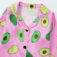 thumbnail image 6 of WhouRiu Toddler Girls Pajama Set Avocado Print Shirts Pants Fashion Satin Silk Comfy Loungewear Outfits Pink,Sized 3-4, 6 of 6