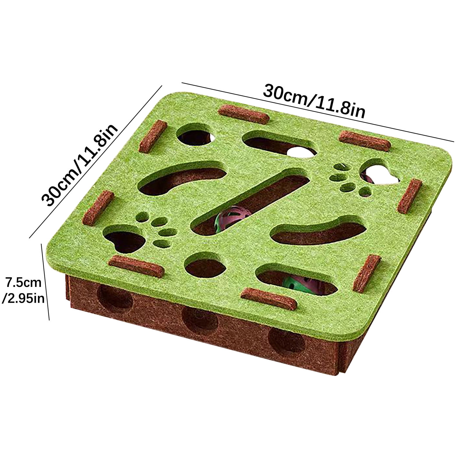 Fzsteel Interactive Cat Toy Box With Puzzle Game For Mental Stimulation And Exercise Indoor Pet Enrichment Digging Activity 30x30x7.5cm