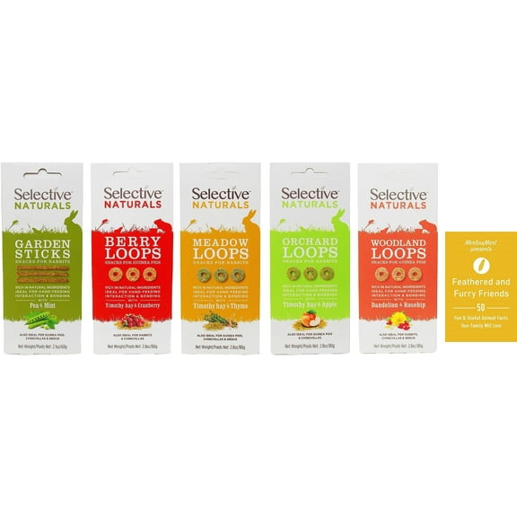 Selective Naturals Small Animal Treats (1) Each: Orchard, Woodland, Meadow and Berry Loops, Garden Sticks (2.1-2.8 Ounces)   MerlinsMart Zine