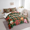 thumbnail image 3 of Homewish Green Christmas Buffalo Bedding Comforter Set 7-Piece for Teens, Kawaii Gingerbread Man King Bedding Sets, Cartoon Snowman Reversible Bed Sheets, Microfiber Bedroom Decor, 3 of 7