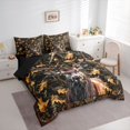 thumbnail image 2 of Castle Fairy Autumn Camo Deer Queen Bedding 7pcs,Rustic Maple Leaves Bedding Comforter Set Queen,Olive Brown,Black Reversible, 2 of 7