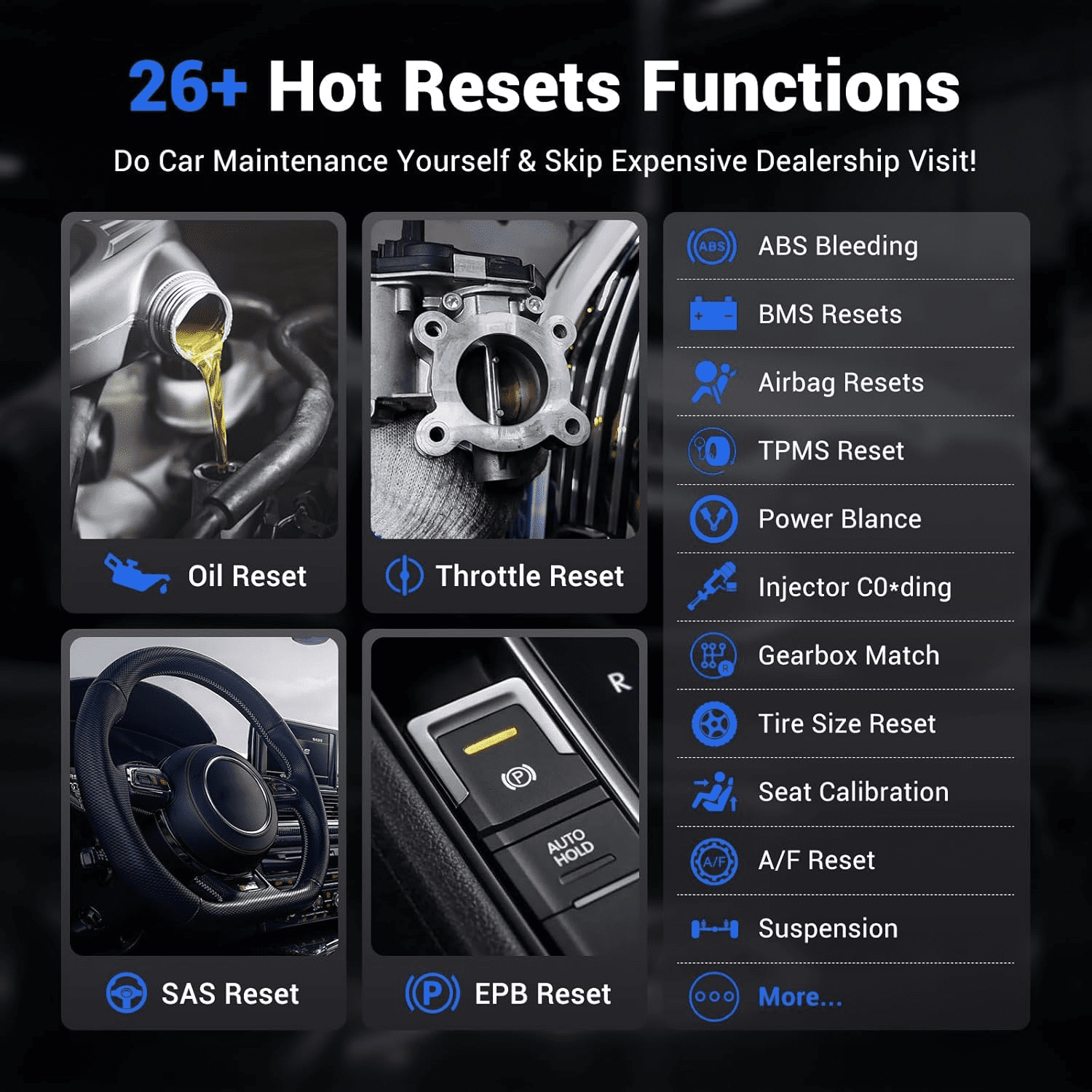VDIAGTOOL D200 OBD2 Scanner Bluetooth, 2026 Bidirectional Scan Tool, 26+ Resets (Can Unlock 49+Resets), All System Diagnostic Scanner for All Vehicles, Free Updates